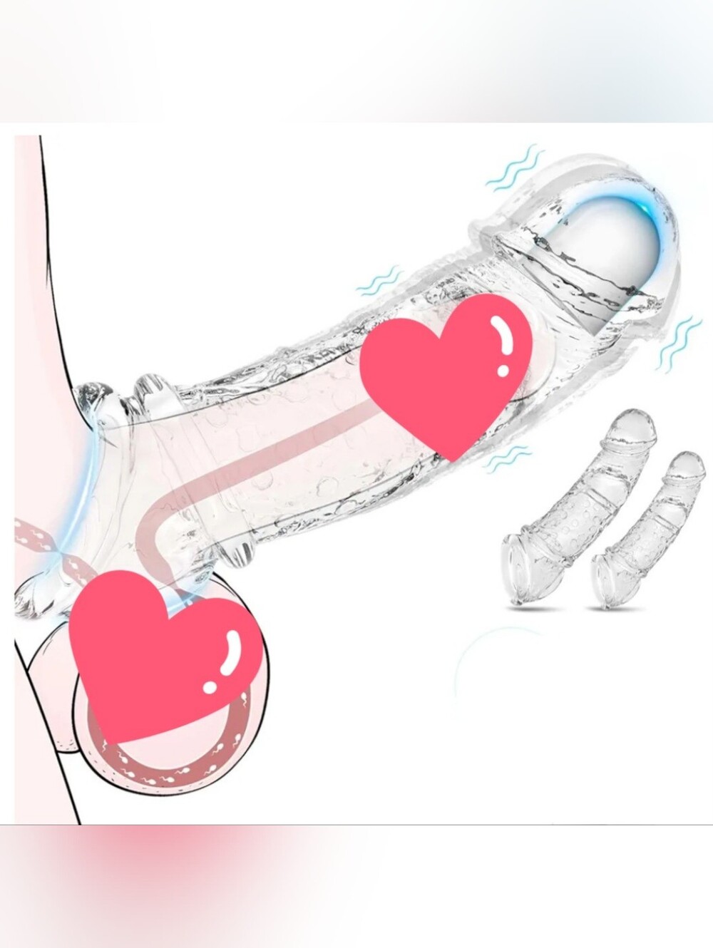 Vibrating Penis Sleeve for Couples Clear